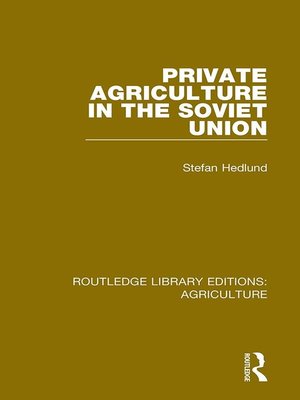 cover image of Private Agriculture in the Soviet Union